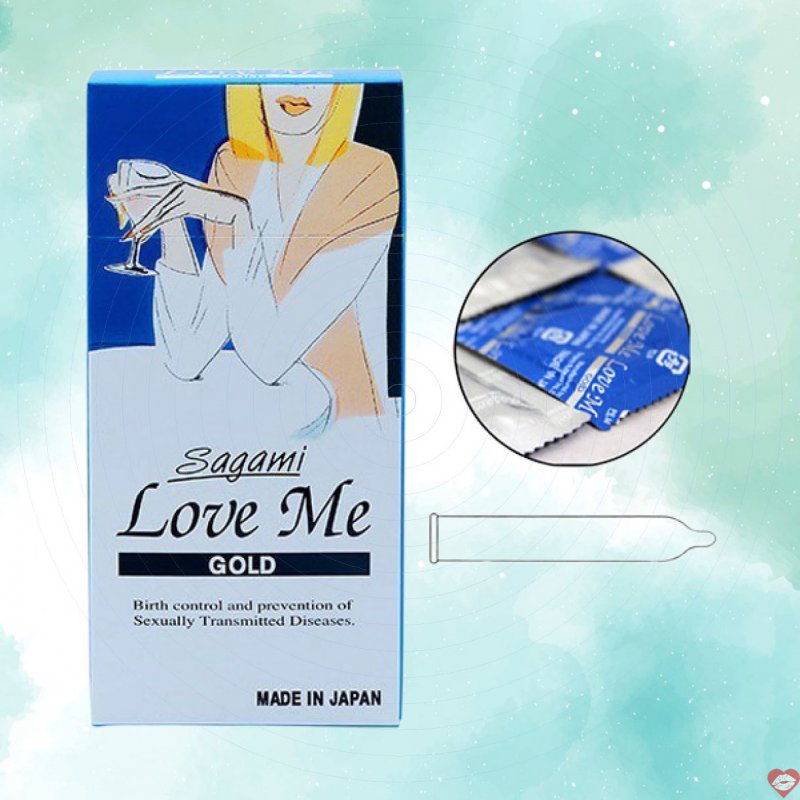 Bao cao su Sagami Love Me Gold hộp 10 chiếc an toàn chất lượng 
