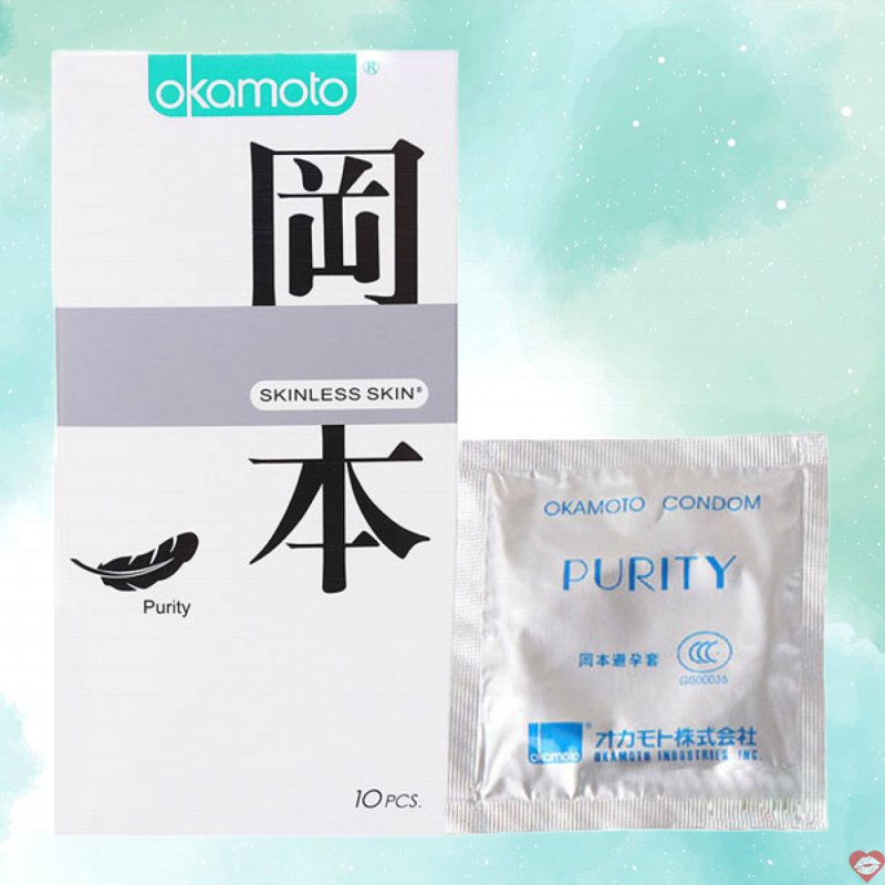 Okamoto Skinless Skin Purity 10 cái siêu mỏng an toàn tin dùng 