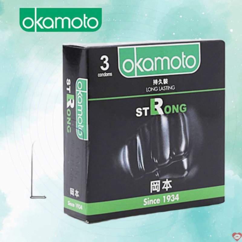 Okamoto Strong Bao Cao Su Kéo Dài Thời Gian Mỏng 0.04mm An Toàn 