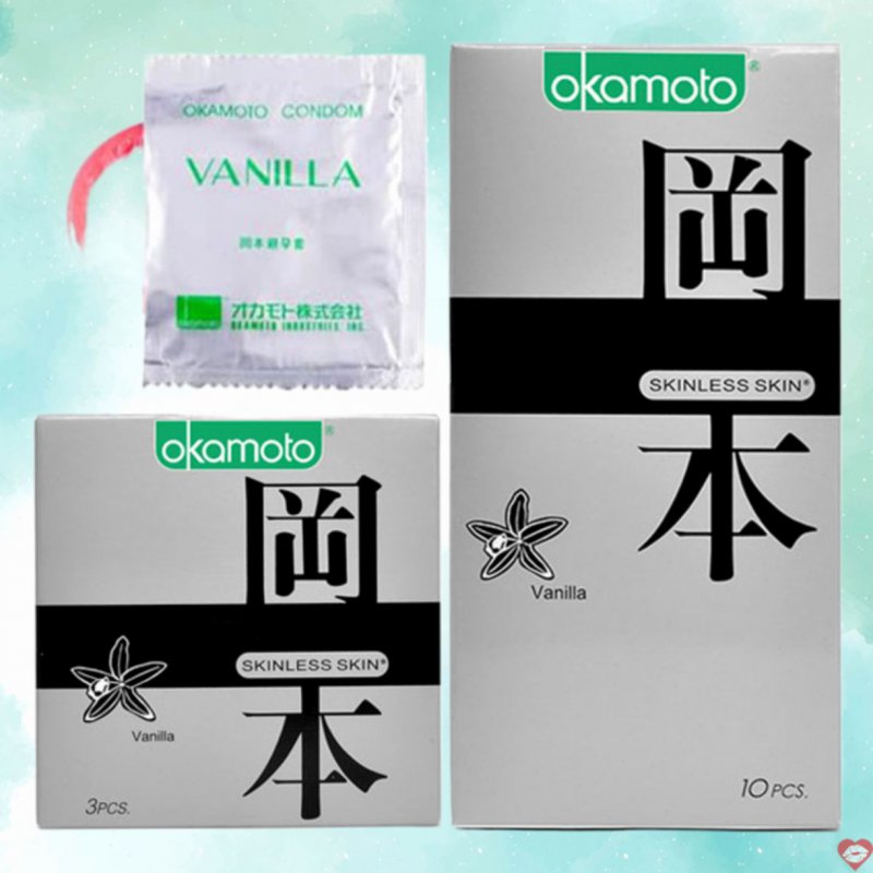 Bao cao su Okamoto vani mềm mại thơm mát hộp 10c chất lượng 