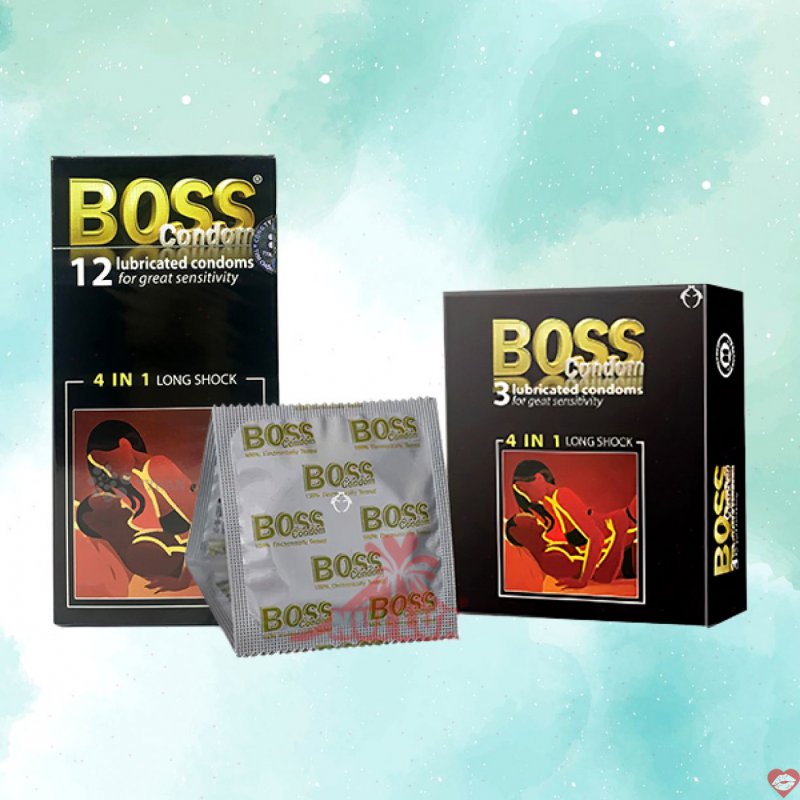 Bao Cao Su Boss 4in1 Gân Gai Kéo Dài Thời Gian Siêu Mềm 