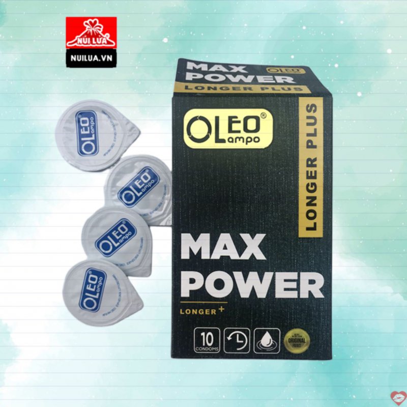 Bao cao su Oleo Lampo Max Power 10 cái chống rách tăng khoái cảm 
