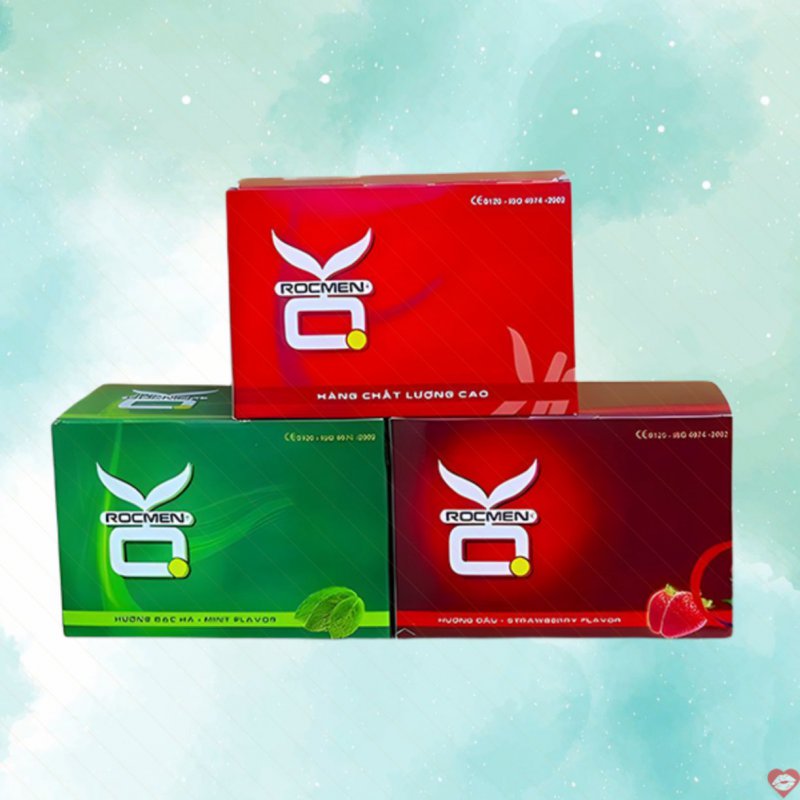 Bao cao su Rocmen OK mỏng trơn hộp 144 cái dùng an toàn giá tốt 
