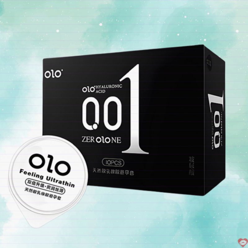 Bao cao su siêu mỏng Olo Đen 0.01 an toàn trơn mượt hộp 10c 