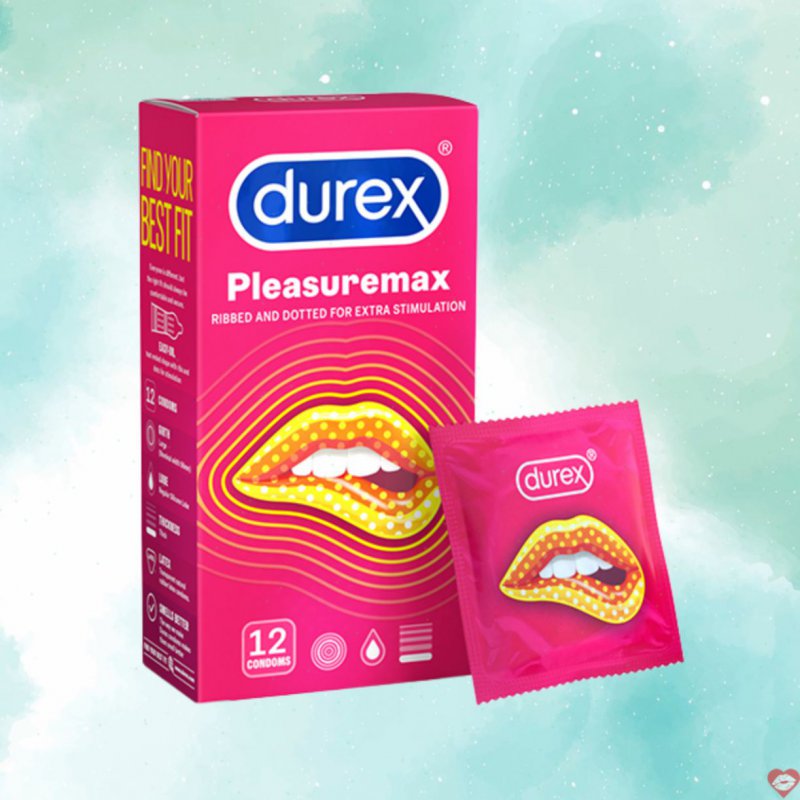 Bao cao su Durex Pleasuremax 12 cái gân hạt tăng khoái cảm an toàn dễ dùng 