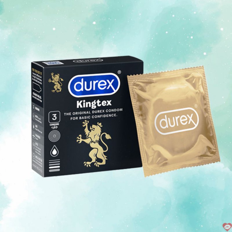 Bao cao su Durex Kingtex size nhỏ hộp 3 cái an toàn thoáng mát 