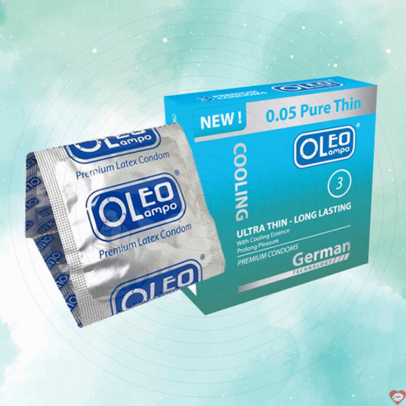 Bao cao su Oleo Lampo siêu mỏng chống xuất tinh sớm hương bạc hà 3c 