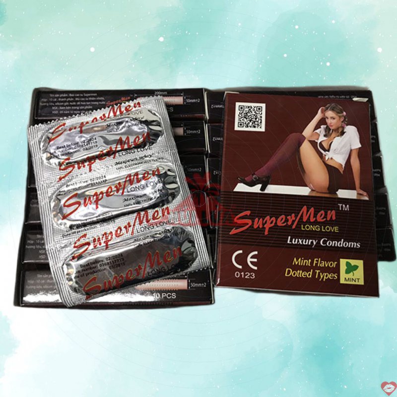 Bao cao su Super Men có gai hương bạc hà