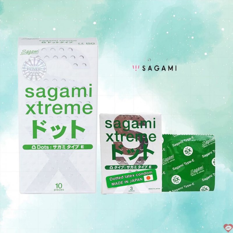 Bao cao su Sagami Xtreme xanh hộp 10 chiếc