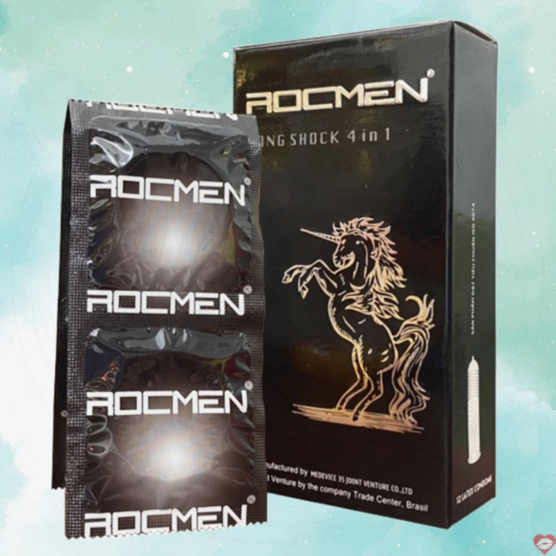 Bao cao su chống xuất tinh sớm Rocmen 4in1 gai toàn thân