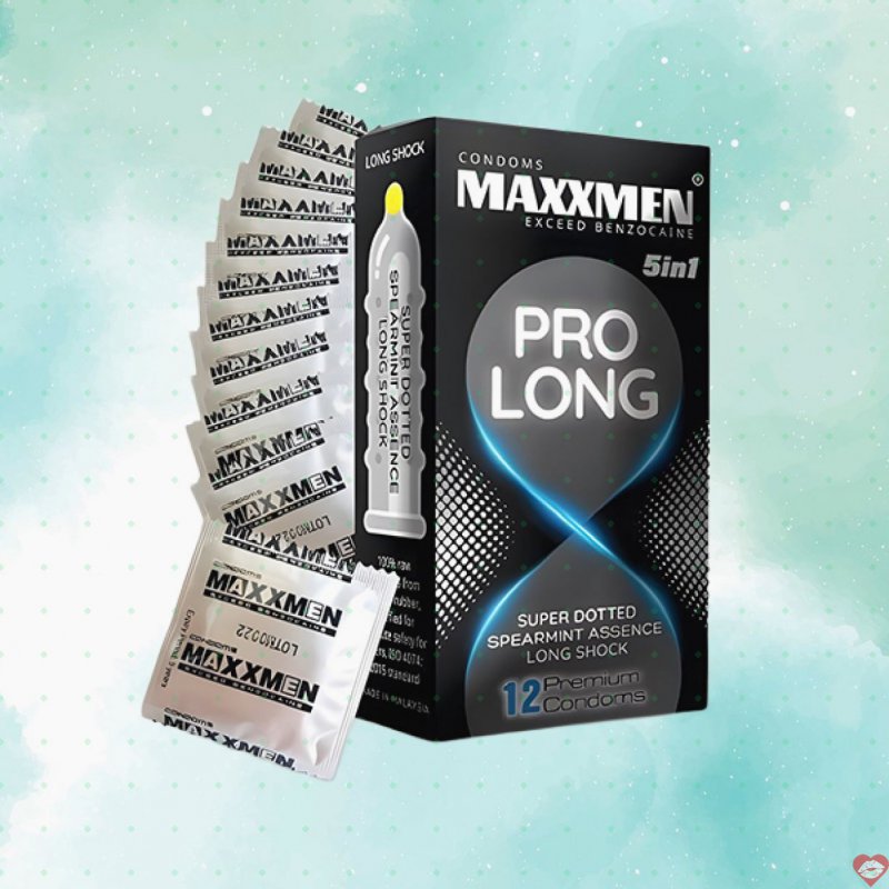 Bao cao su Maxxmen 5in1 Prolong gân gai kéo dài - 12c