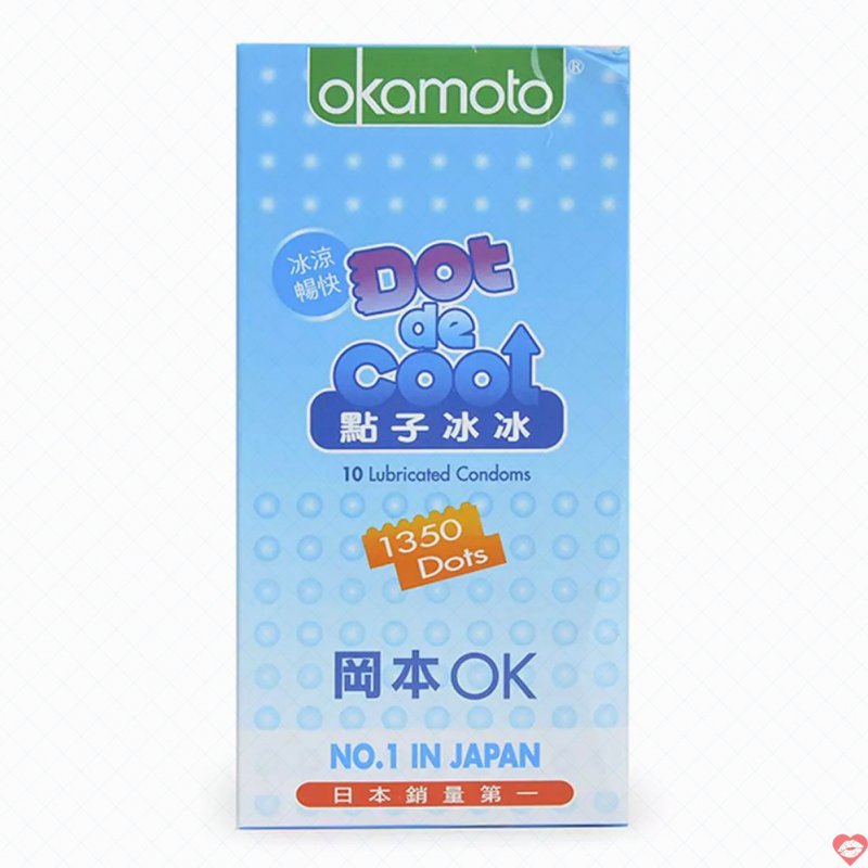 Bao Cao Su Kéo Dài Xuất Tinh - Gai Li Ti - Mát Lạnh - Okamoto Dot De Coll Nhật