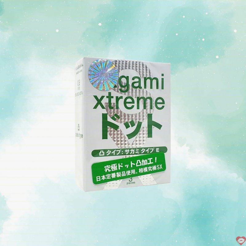 Bao cao su Sagami Xtreme xanh siêu mỏng gai hộp 3 cái 