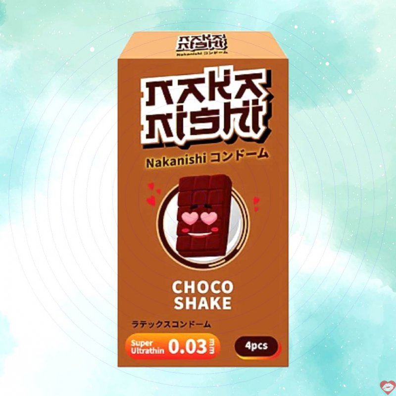 Bao cao su Nakanishi siêu mỏng 03mm hương chocolate kích thích mê say hộp 4 cái 