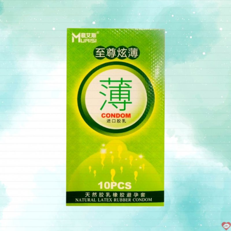 Bao cao su Muaisi xanh lá siêu mỏng hương dâu, ngọt ngào kích thích 
