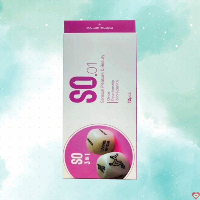 Bao cao su SO 3 in 1 siêu mỏng gân điểm nổi hộp 12 an toàn cực đã 