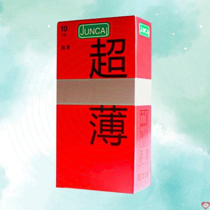 Bao cao su Juncai Red siêu mỏng gel bôi trơn hộp 10 cái an toàn 