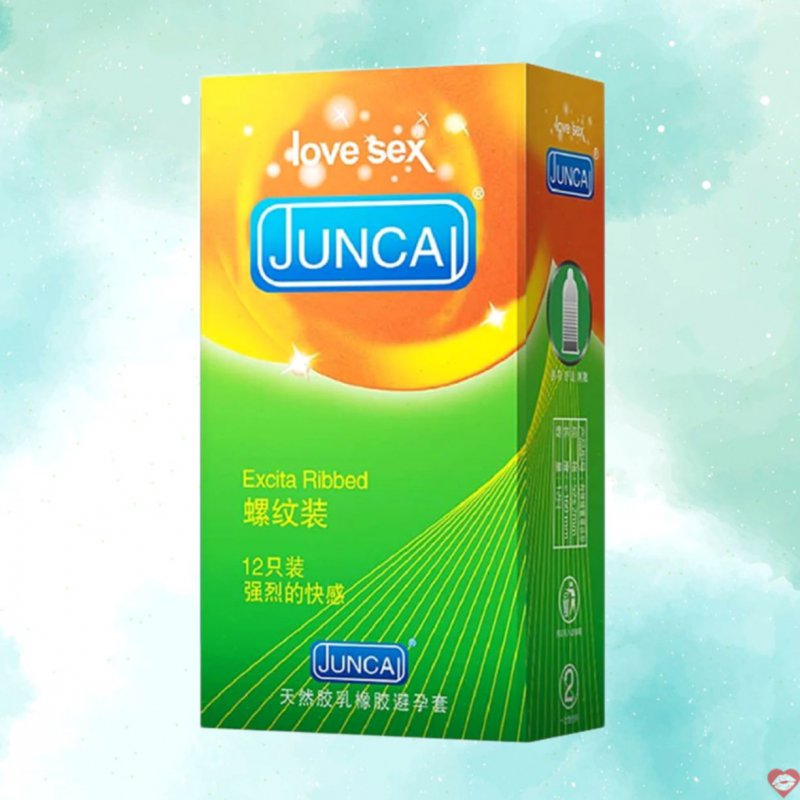 Bao cao su Juncai Excita gân sọc tăng cảm xúc hộp 12 cái 