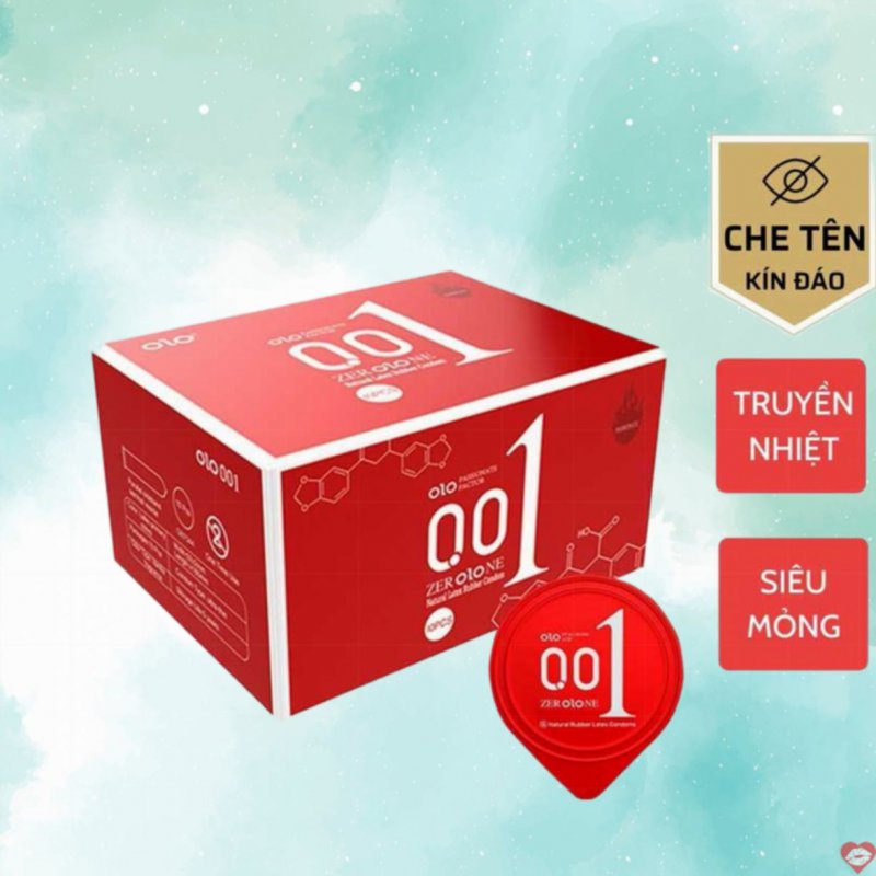 Bao cao su Olo đỏ siêu mỏng 0.01 an toàn cảm giác thật 10 cái 