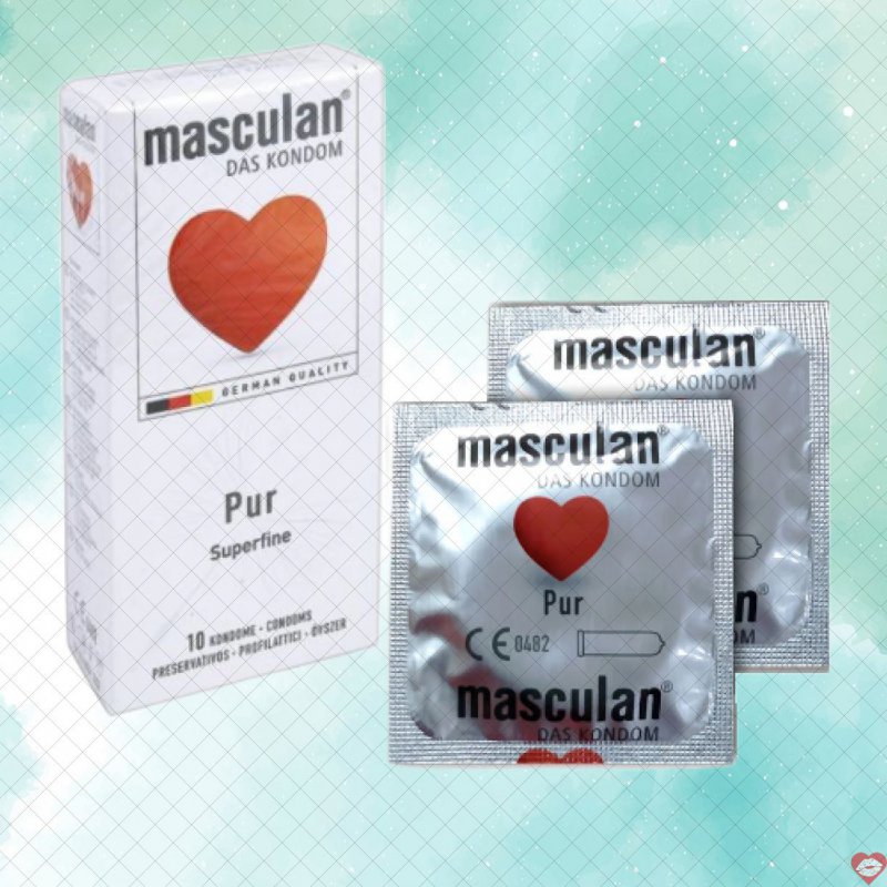 Bao cao su Masculan Pur siêu mỏng nhiều gel bôi trơn an toàn Đức 
