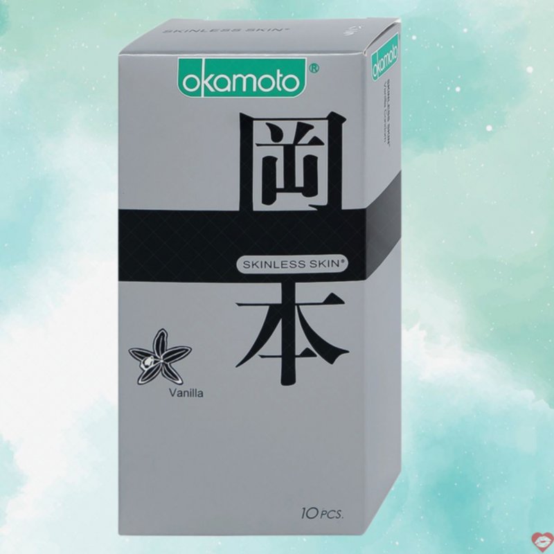 Bao cao su Okamoto vanilla hương vani 10 cái gel bôi trơn tự nhiên 