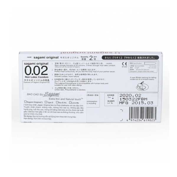 Bao cao su Sagami Original 0.02mm siêu mỏng