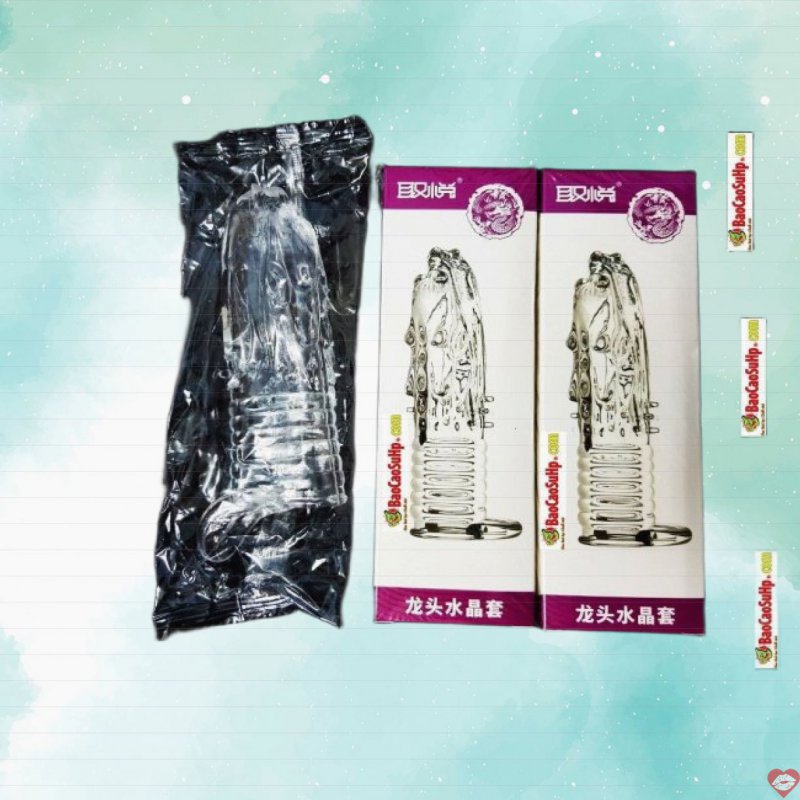 Bao cao su đầu rồng gân gai quai đeo nhiều lần silicon cao cấp 