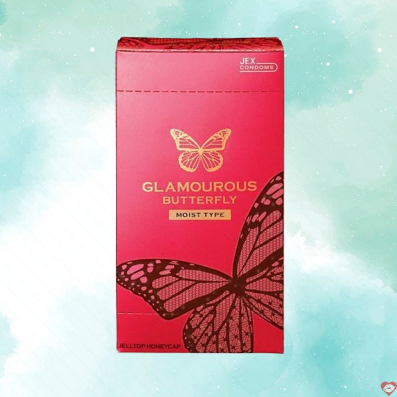 Bao cao su Jex Glamcurous Butterfly moist 1000 hộp 12c tăng khoái cảm bôi trơn 