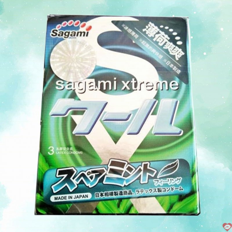 Bao cao su Sagami Spearmint Nhật hương bạc hà dịu mát mỏng trơn thoáng mát 
