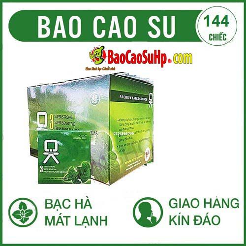 Bao cao su Ok Rocmen hương bạc hà 144c dành cho gia đình.