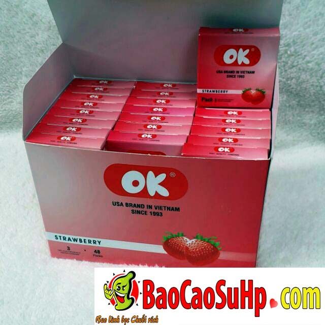 Bao cao su cao cấp dành cho gia đình Ok Strawberry hương dâu