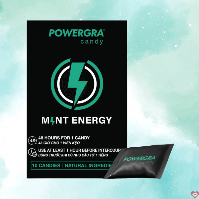 Kẹo bạc hà Powergra Mint Energy tăng cường sinh lực sinh lý nam hộp 10 