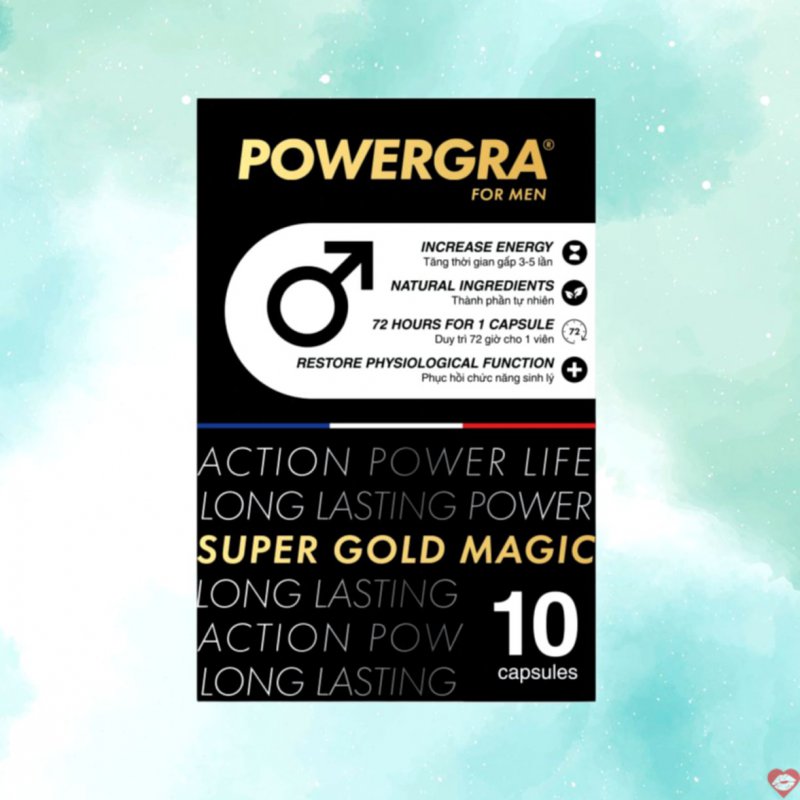 Viên uống Powergra For Men tăng kích thước kéo dài thời gian hiệu quả hộp 10 viên 