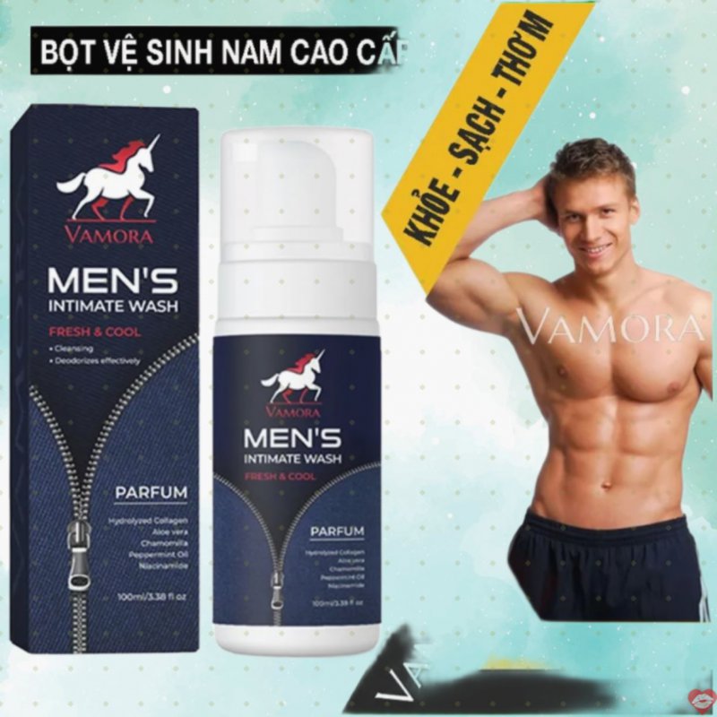 Bọt vệ sinh nam Vamora mát lạnh 100ml sạch thơm tự tin an toàn 