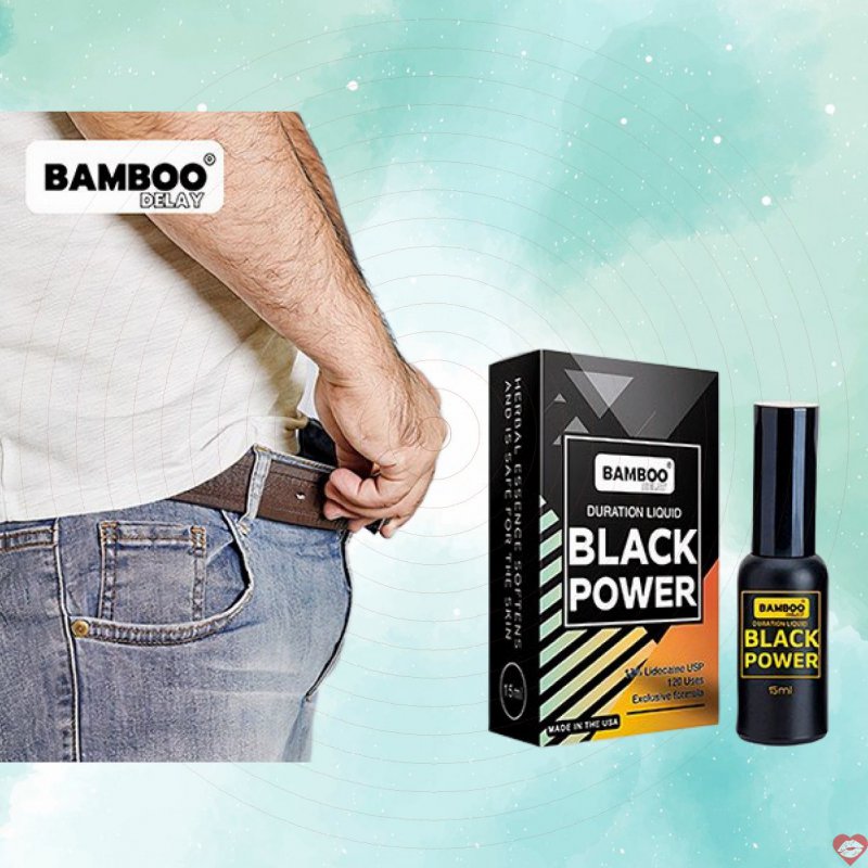 Xịt kéo dài thời gian Bamboo Delay Black Power Mỹ 15ml bạc hà 