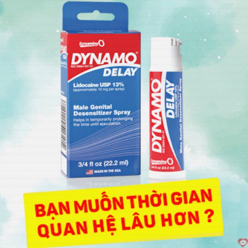 Chai xịt Dynamo delay kéo dài thời gian quan hệ nam
