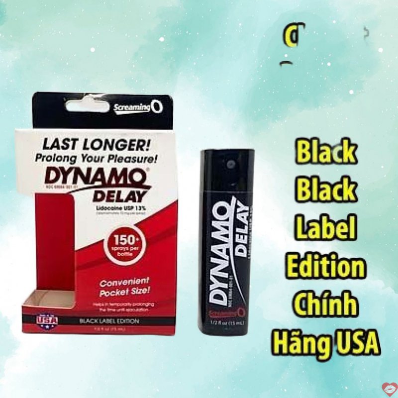 Chai xịt Dynamo delay Black Black Label Edition Chính Hãng USA