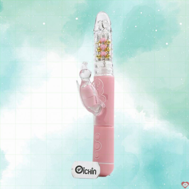 Pink Butterfly dương vật giả cao cấp pin sạc rung xoay thụt đa năng 