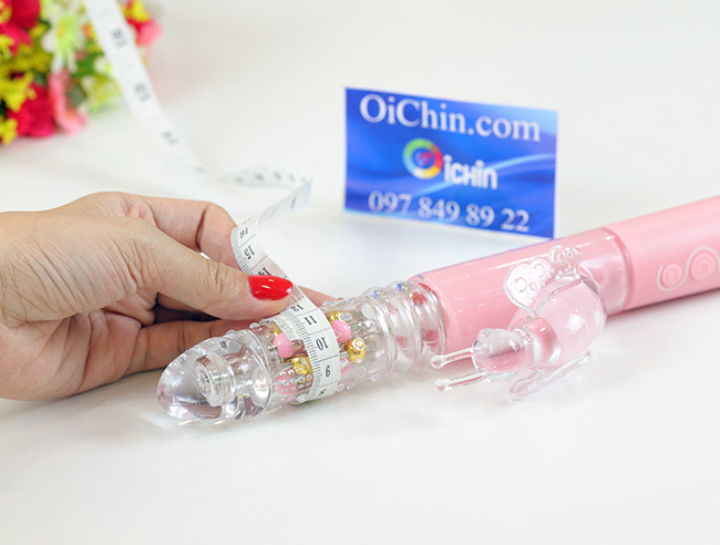 Pink Butterfly Penis pin sạc rung xoay thụt đa năng