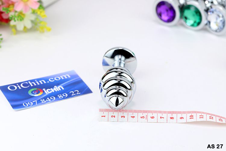 Phích cắm hậu môn xoắn ốc iNox cao cấp đủ màu 3 kích thước