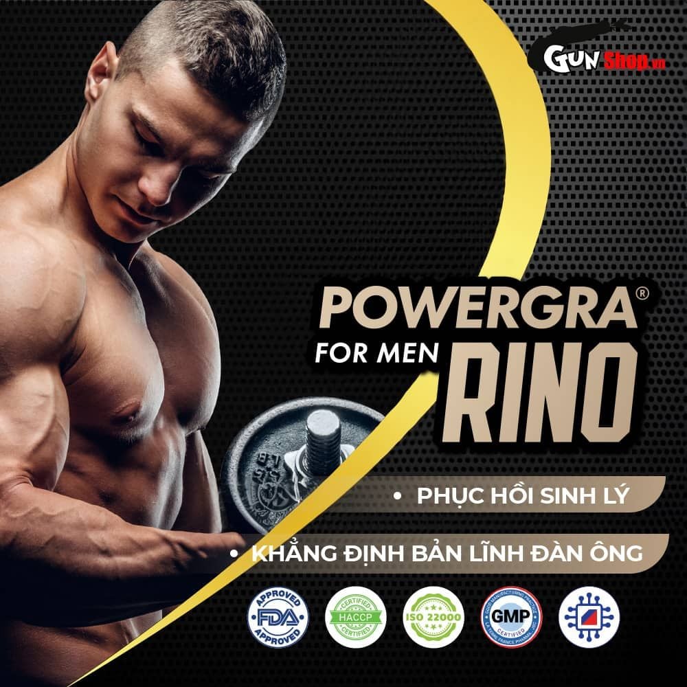 Viên uống phục hồi sinh lý kéo dài thời gian Powergra For Men Rino - Vỉ 1 viên
