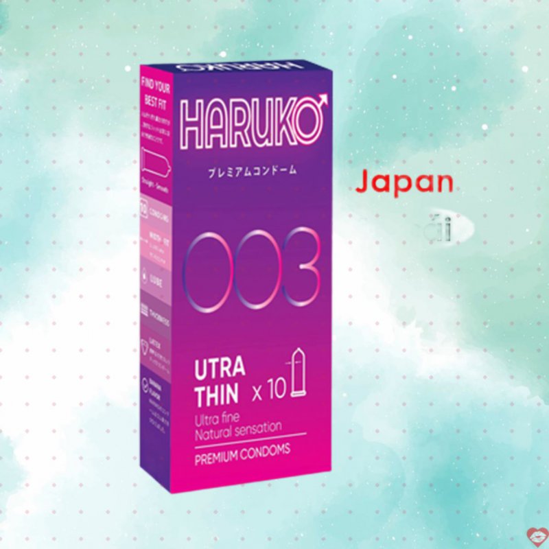 Bao cao su Haruko siêu mỏng 0.03 Nhật Bản hộp 10c an toàn 