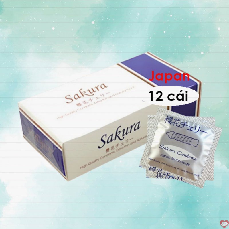 Bao cao su Sakura Nhật 12 chiếc siêu mỏng cảm giác chân thực 