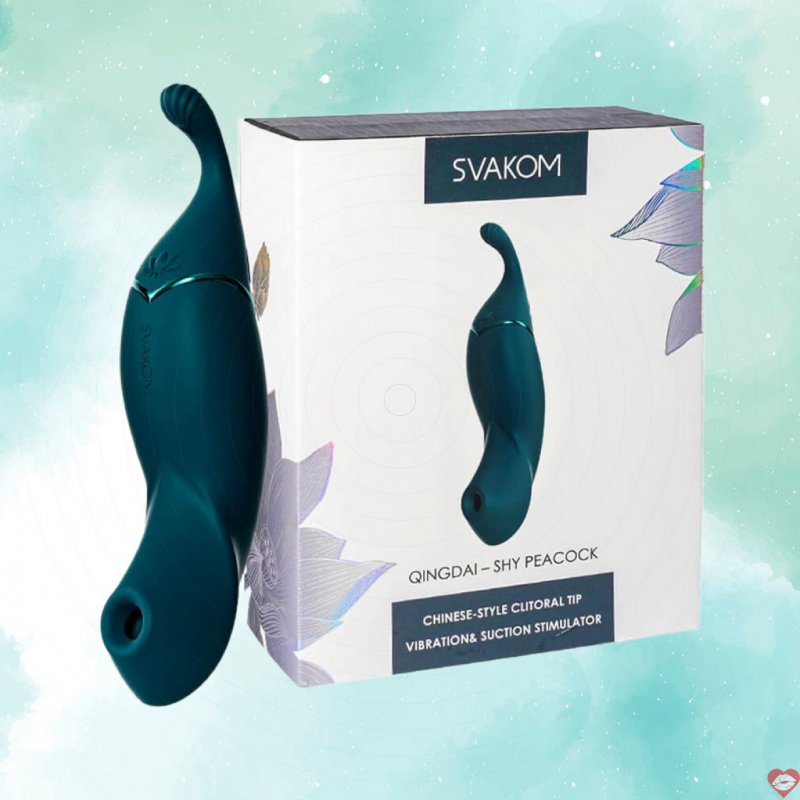 Máy massage Svakom Qingdai Shy Peacock rung hút 2 đầu kích thích cực đã 