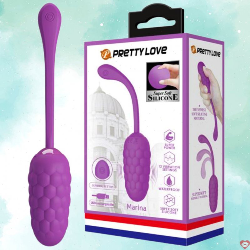 Trứng rung PrettyLove Maria không dây 12 chế độ rung silicon mềm mại 