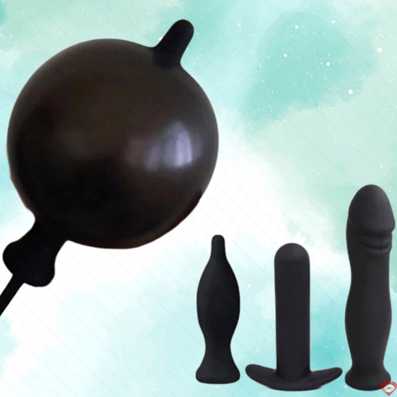 Phích cắm hậu môn bơm hơi phình to đầu dương vật cho gay cực đã 