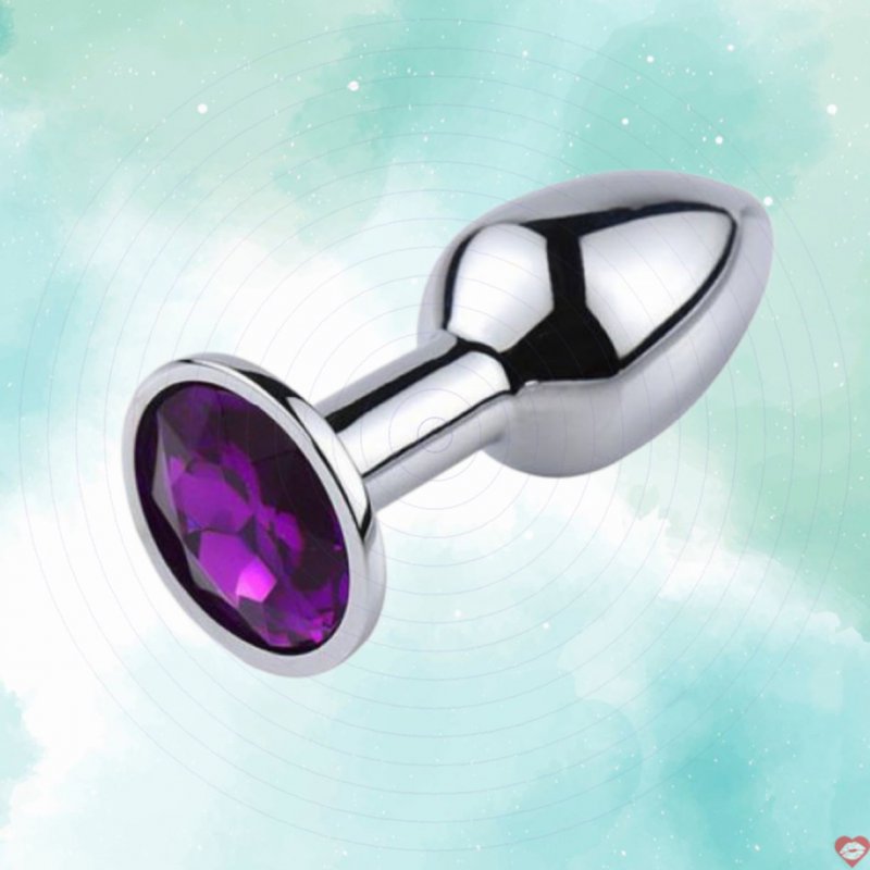 Phích inox hậu môn bạc đính đá kích thước nhỏ 2.8cm tăng khoái cảm 