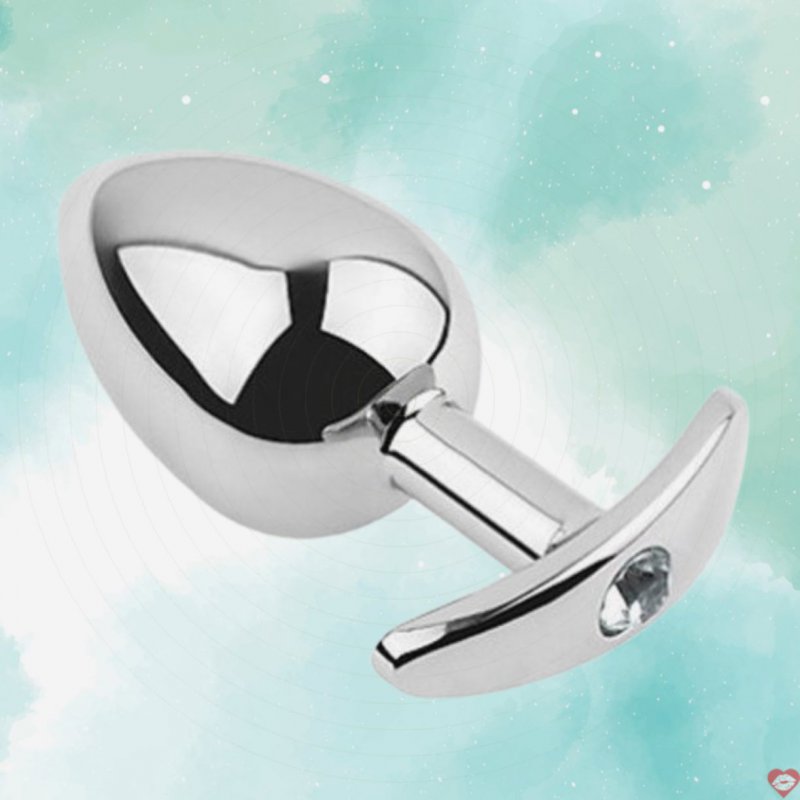 Phích inox cắm hậu môn đính đá size vừa thuận tiện dễ dùng 