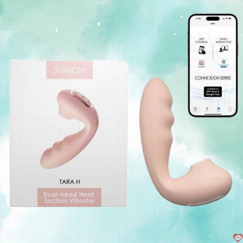 Svakom Tara H máy massage âm đạo 2 đầu rung hút sưởi ấm điều khiển qua app