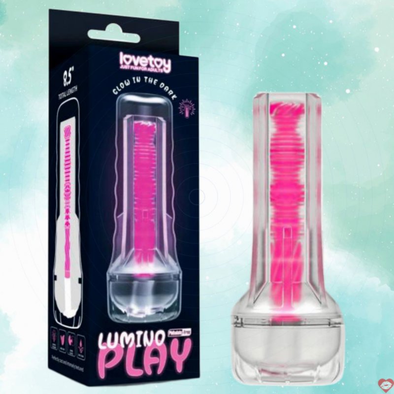 Âm đạo giả như thật Lovetoy Lumino Play Glow Pink silicon trong suốt phát quang